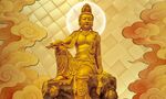 金色观音祥云壁画