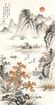 竖幅山水画