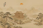 新中宋氏美学古画山水画壁画壁纸