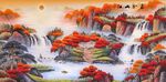 鸿运当头山水国画