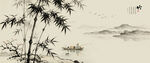 古风水墨竹子背景图