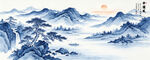 青花瓷山水画