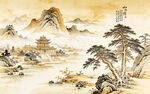 新中式传统古画水墨山水意境图