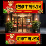 地摊牛排火锅门头