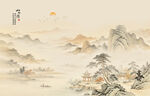 简约宋氏美学古画山水画壁画壁纸