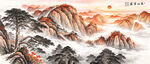 迎客松泰山五岳独尊山水画