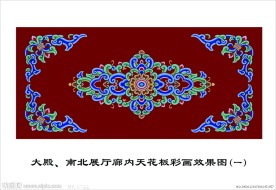 廊内天花板彩绘效果图