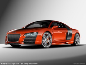 矢量红色奥迪汽车