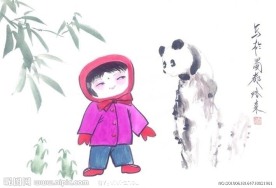 大阿福 熊猫和戴帽子的女孩