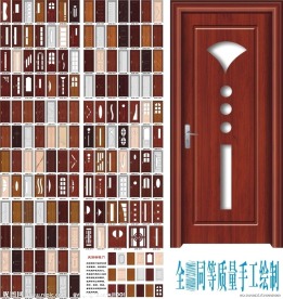 室内门木门免漆门图案手绘门效果图