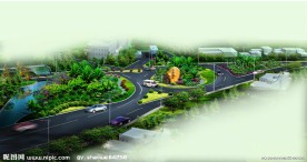 道路绿化效果图