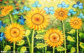 油画向日葵