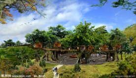 榕树群索桥效果图