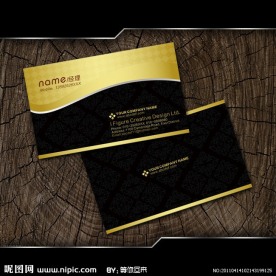 尊贵黄金 黑色高档名片PSD模板下载