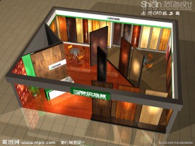 地板店设计三维模型3ds配CAD图