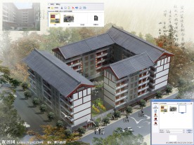 汉代中式建筑MAX加MAP PSD