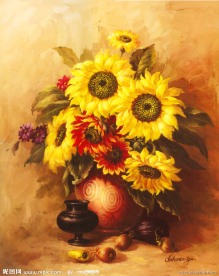 油画向日葵