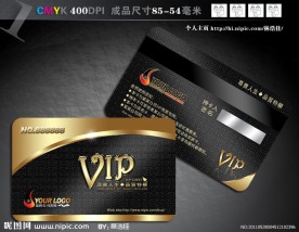 金色尊贵VIP会员卡PSD模版