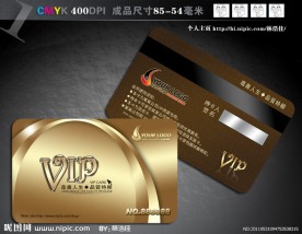 金色欧式VIP会员卡PSD模版