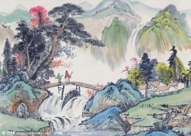 国画山水图 立体画序列图