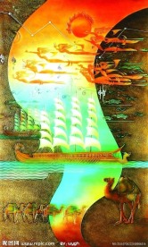 艺术玻璃图案丝绸之路