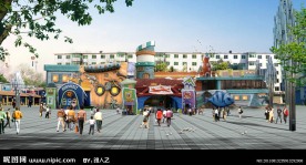 迪斯尼广场卡通建筑