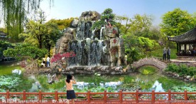假山跌水效果图