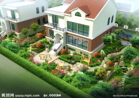 别墅庭院景观模型