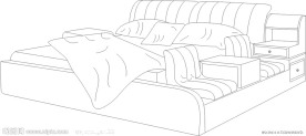 现代床矢量图