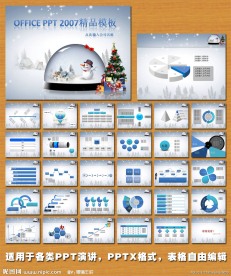 冬季雪人圣诞PPT模板
