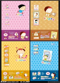 可爱小女孩卡通本本