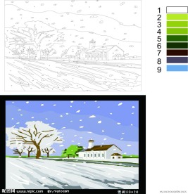 数字油画 雪树 图纸