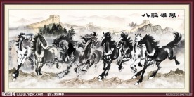 国画 八骏图