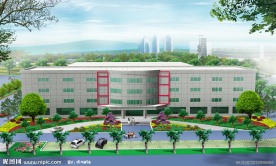 办公楼前绿化效果图