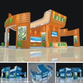 展台搭建设计(3D设计模型)展示模型