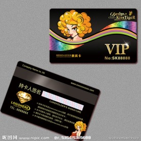黑色时尚美容美发VIP卡模板