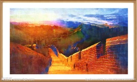 油画 长城
