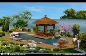 别墅庭院景观效果图