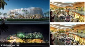 汽车展厅室内外效果图