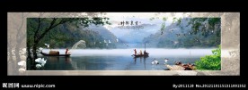水乡水墨画