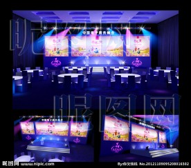 3d 宴会 舞台 宴会 效果图