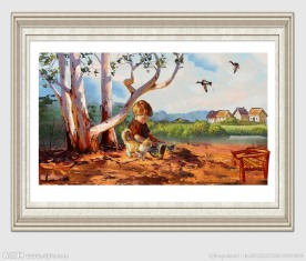 油画贵族花园古典白桦林天使源文件