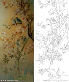 玉树临风 玉兰小鸟