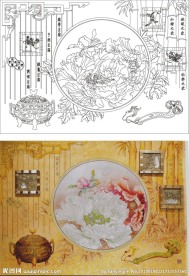 家 如意 竹子 牡丹