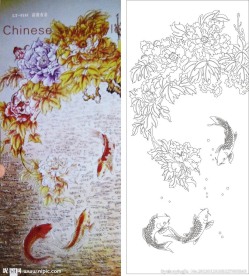 富贵有余 牡丹鱼