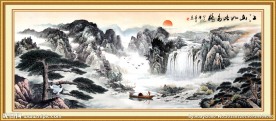 山水画 迎客松 国画山水