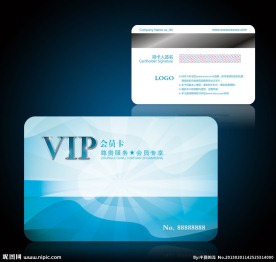 蓝色会员卡设计模板下载