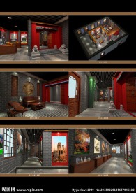 展览馆 博物馆 VR材质效果图