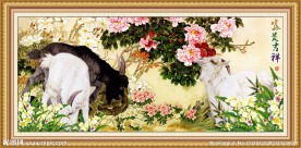 工笔挂画 三阳开泰