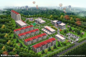 小区鸟瞰图老年公寓楼